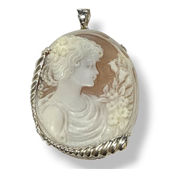 Pendant Mandile 1922 Woman Cammei  in Silver Conchiglia 2MCICM234.3 - 2MCICM234.3
